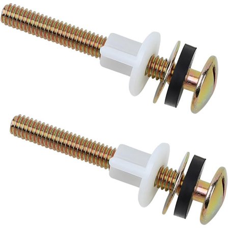 2-osainen WC-istuimen lisävarustesetti, WC-istuimen ruuvit, yleismallin WC, kiinnitysruuvit muovimuttereilla ja kiinnitysruuveilla
