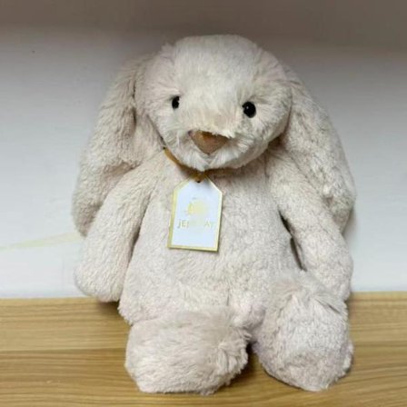 Jellycat kosedyr, mykt og komfortabelt, perfekt for barn, Valentinsdagsgaver, samleobjekter, gullmerket beige kanin.
