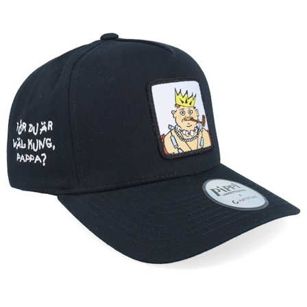 Pippi Långstrump - Svart adjustable Keps - Du Är Väl Kung Pappa Black A-frame Adjustable @ Hatstore