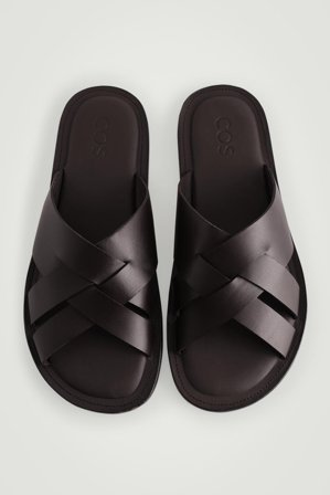 COS Men's Woven Leather Sandals in Brown