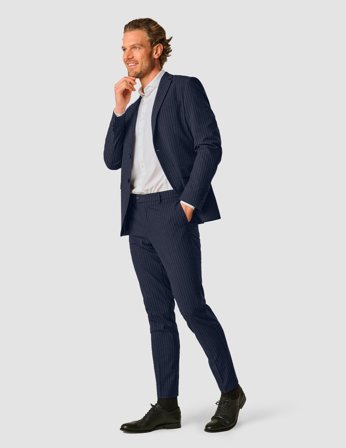 Shaping New Tomorrow - Essential Suit - Navy Pinstriped - Male