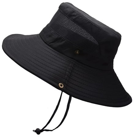 Udendørs bredskygget solhat, sammenklappelig unisex hat, rejsehat fiskeri jagt vandring åndbar kasket (sort)