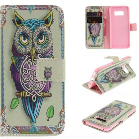 Plånboksfodral Samsung Galaxy S8 – Färgglad Uggla