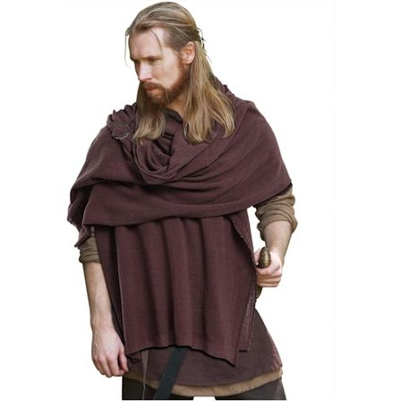 Medeltida scarf wrap mantel axel handduk lång trasa med brosch för kvinnor m? Nner