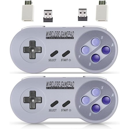 2025 Nyeste Modell Trådløs Kontroller for Mini SNES (Classic Edition, Fungerer kun med Original Mini SNES Gamepad med USB Trådløs Mottaker