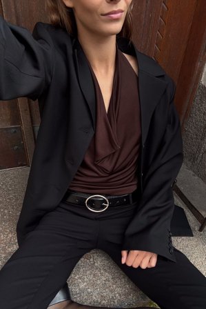 NA-KD Haut dos nu à encolure - - Marron - S