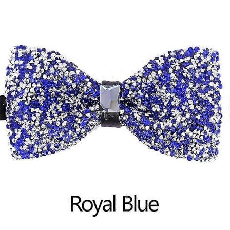 Ylellinen kiiltävä musta rusetti miehille, strassirusetti, kaulusrusetti, superhieno kristalli hääjuhlaan|miesten solmiot