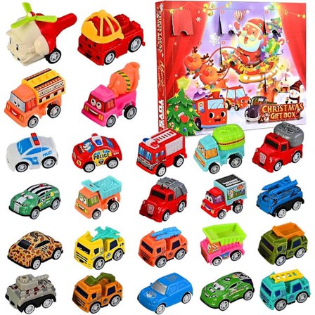 Julekalender, 2023 Adventskalender for barn 24 dager nedtelling bil leketøy jule nedtelling kalender blind boks gave