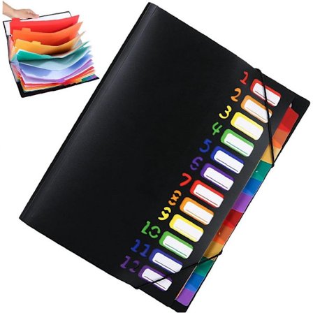 Lajittelukansio A4 - 12 lokeroa - Konferenssikansio A4 - Arkistokansio välilehdillä - Lokerokansio - Toimistokansio - Säilytyskansio - Asiakirja