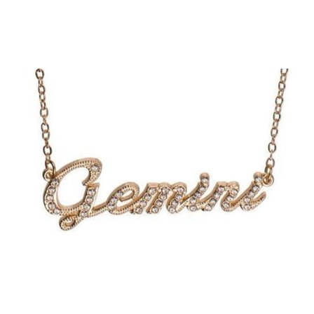Guld Halsband med Stjärntecken: Tvillingarna = Gemini