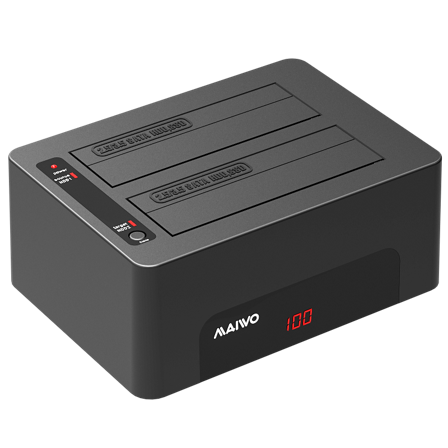 Deltaco 2Bay USB3.0 HDD docking with clone function, Black