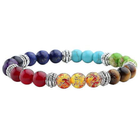 7 Chakra Kristaller Ädelstenar Healing Beads Armband Kvinnor Natursten Yoga Reiki Balancing Mala Meditation Beaded,barn,hane