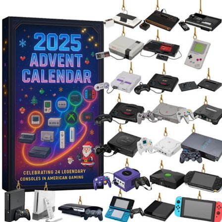 Jule Gaming Konsol Julekalender Ornament, 2D Akryl Hængende Dekoration, Perfekt Gave til Konsolentusiaster[D]