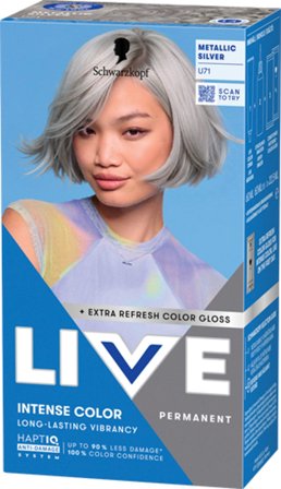 Schwarzkopf LIVE Intense Color U71 Metallic Silver (W) U71 Metallic Silver, Hår, Hårfarve, Permanent Hårfarve