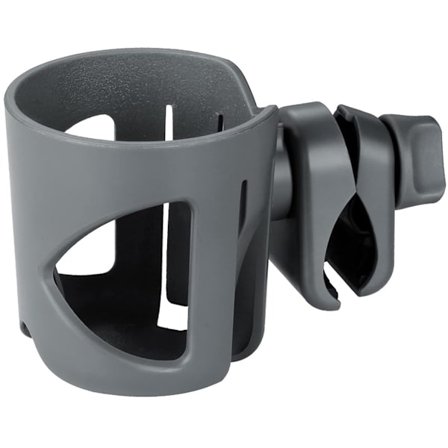 Mugghållare för barnvagnar, cyklar, rullstolar, rollatorer, skotrar etc. 360° roterande vattenflaskhållare med bred öppning, grå