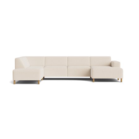 Seam U-sofa, højrevendt - Lincoln Beige - 344x206x78 - Sofa, u-sofa