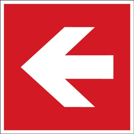 Schild Richtungspfeil 90°, Polyester selbsthaftend, 100 x 100 mm