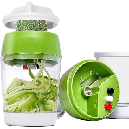 Spiraliser for hånd - 5-i-1 grønnsakspaghetti-nudler, rivjern og skraping