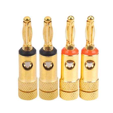 Förgyllda Bananpluggar 2 Röda 2 Svarta 4mm 4 St Ll68-4bp1