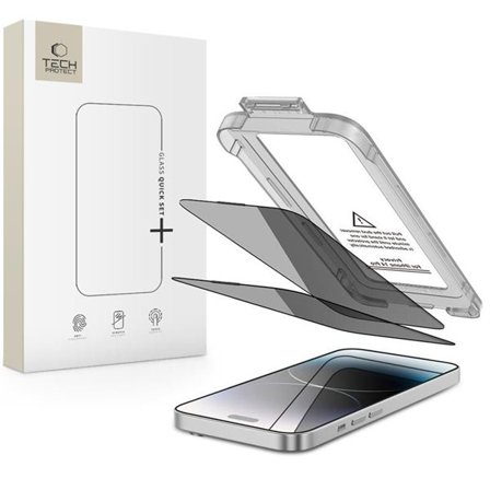 Tech-Protect Quick Set Spy+ Privacy Glass 2-pakning for iPhone 14 Pro