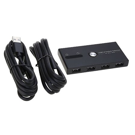 USB 3.0 Switch Väljare KVM Switch Box USB Hub Adapter 4 Portar Ut 2 In