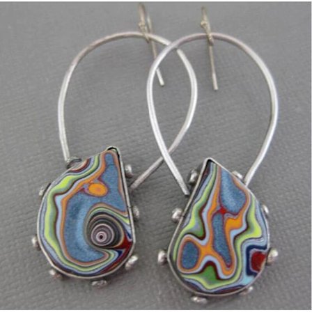 Retro Multi-Color Women Ear Hook Drop Dangle Earrings Jewelry, Ett Par