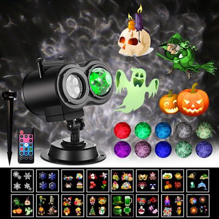 Halloween Udendørs Projektor Med 16 Dias, Festdekoration