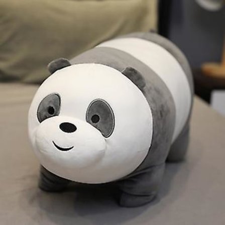 We Bare Bears Plys Bamse Isbjørn/Grizzly/Panda Fyldt Legetøj De Tre Bare Bjørn Tegneserie Figur Pude Ornament til Børn (Panda)
