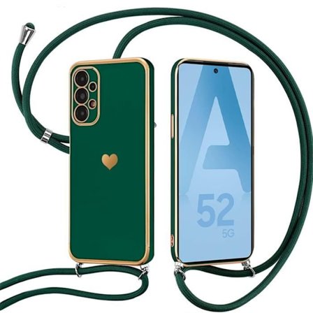 Beskyttelsesskal - Booling - til Samsung Galaxy A52/A52s 5G - Blød - Strop - Natt grøn