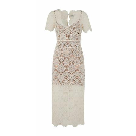 Self Portrait, Pf 22036Ivory Dress Beżowy, Kobieta, Rozmiar: 3XL