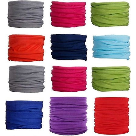 12-pack Vindtäta Huvuddukar Enfärgade Halsdukar Nackvärmare Magiska Scarves Huvudbonader För Cykling Slumpmässig Färg