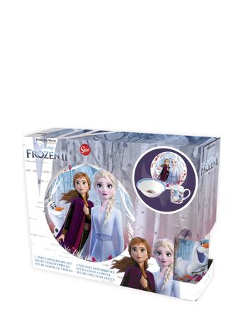Disney Frozen 3 Pcs Offset Snack Set, Ceramic Patterned Magic Store