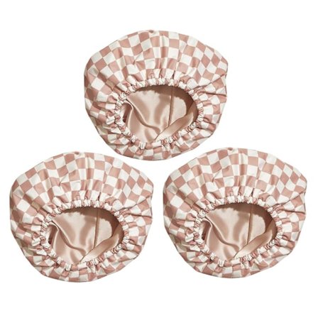 Dusjhette med satengfôr - Justerbar elastisk strikk, hårbeskyttelse for krøllete, naturlig, flettet hår, gjenbrukbar og miljøvennlig