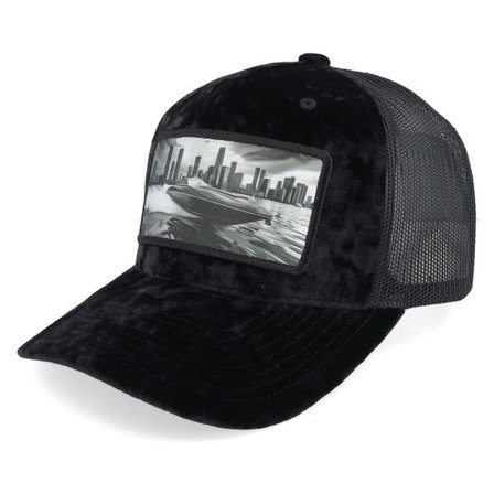 Calza Pennello - Svart trucker Keps - Speed Boat Racing Velvet Black A-Frame Trucker @ Hatstore