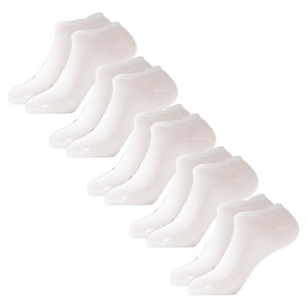 Dam mjuka bomull låga toppar Athleisure ankelstrumpor vita 5 par KLB