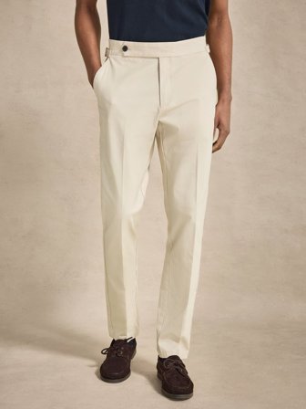 John Henric Men's Sandfarbene Chinos Slim Fit Size 52