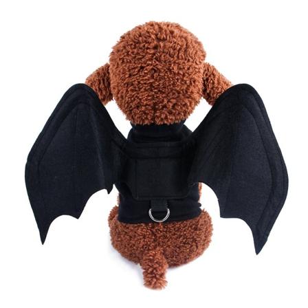 Husdjur Katt Fladdermusvingar För Halloween Fest Dekoration Valp Cosplay Fladdermus kostym Söt Valp Katt Dress Up Accessoarer Black S