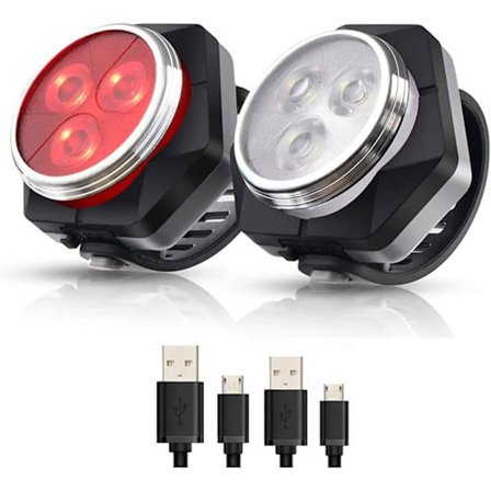 Ladespor Ladbar Vanntett Sykkellys, LED Foran og Bak