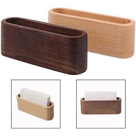 Set med 2 Träfack för Visitkort, Valnöt Professionell