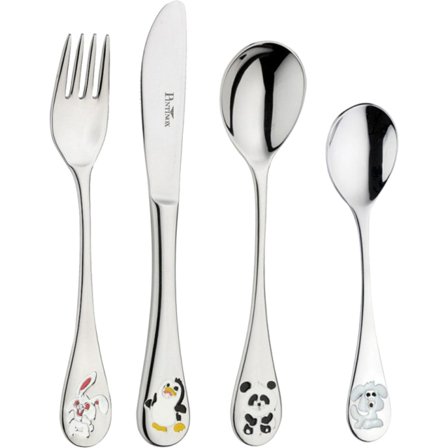 Pintinox Arca Di Noè ruokailuvälineet lapsille 4 osaa, ruostumaton teräs