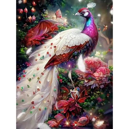 30x40 cm, 5d diamant Paacock malet rhinsten broderi lærred