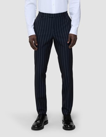 Shaping New Tomorrow - Essential Suit Pants - Navy Stripes - Slim Fit - Herre - Størrelse 40/34