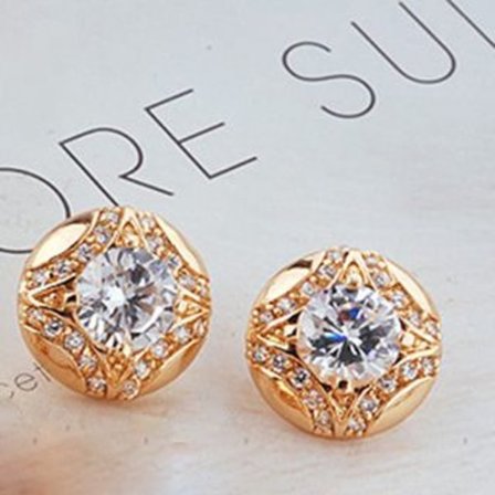 18K Guldfyllda Guld gulddoublé Filled CZ Örhängen