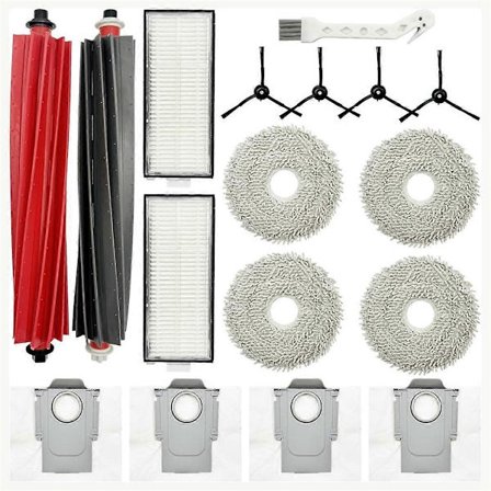 Qrevo Master Robotti-imurin pääsivuharja Hepa-suodattimet Moppityynyt Pölypussit Tarvikepaketti - WELLNGS