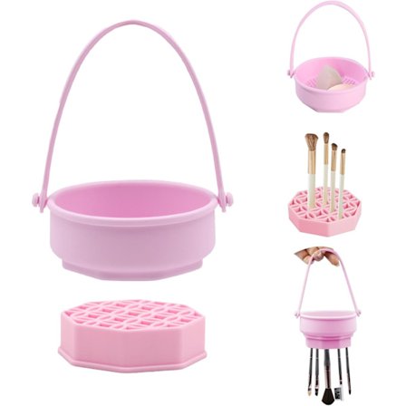 3 i 1 Makeup Brush Cleaner, Silikone Makeup Brush Cleaner Aftagelig Rengør Makeup Børster Makeup Brush Cleaner