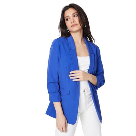 Dorothy Perkins Dam/Damer Lång Ruched Blazer 8 UK Cobalt
