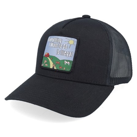 BOOM - Black - trucker - Cap - Just A Jocke Quote Patch Black A-frame Trucker - Hatstore