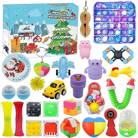 2023 Jul Adventskalender Fidget Toys Pack Ångestlösande Leksak Xmas Countdown Surprise Blindbox för Barn Vuxna