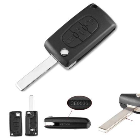 3-knapps Ce0536 Bilnyckelskal Till Peugeot Hu83 Svart One Size
