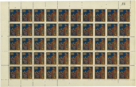 Danmark - julmärkeark 1920 - Ufoldet